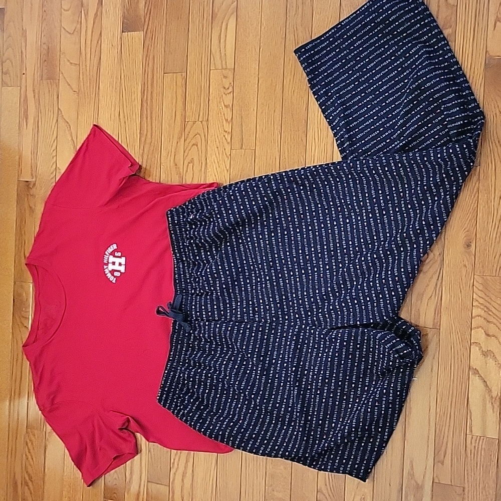 Tommy Hilfiger Red and Navy Mens Pajama Set